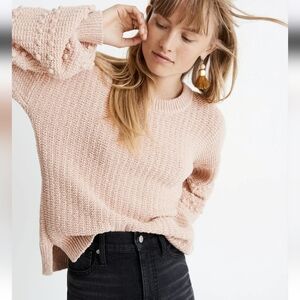 Madewell Avalon Pink Bobble Pullover Sweater Size M